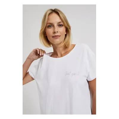 Blouse with inscription white - white