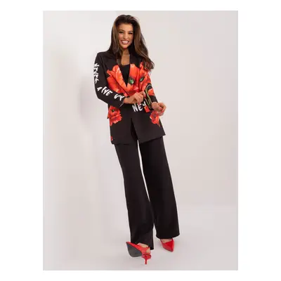 Black women's floral blazer