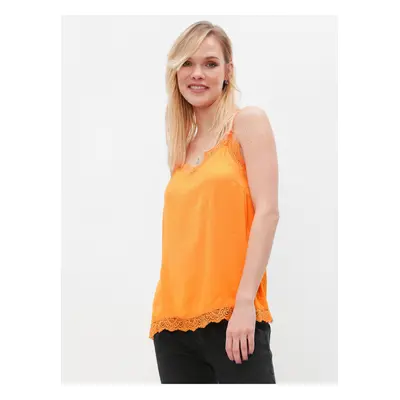 Orange top with lace VILA Ava - Women