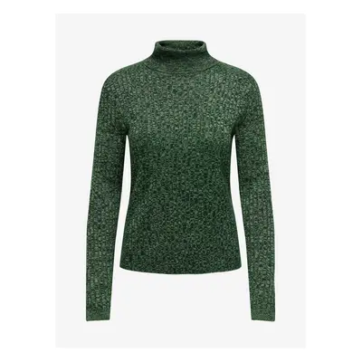 Green women's brindle turtleneck sweater JDY Novalee - Women