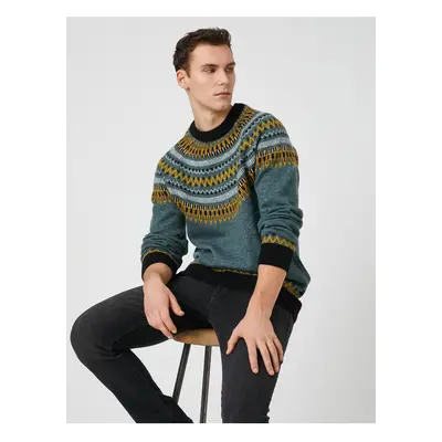 Koton Crew Neck Sweater with Ethnic Detail