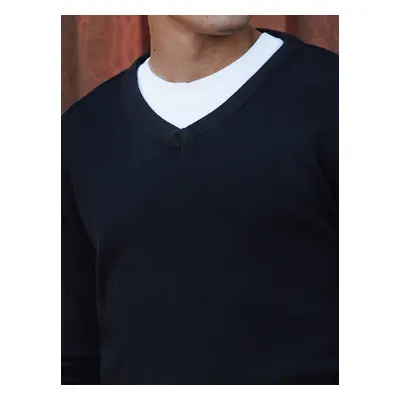 Men's sweater with V-neck navy blue Dstreet