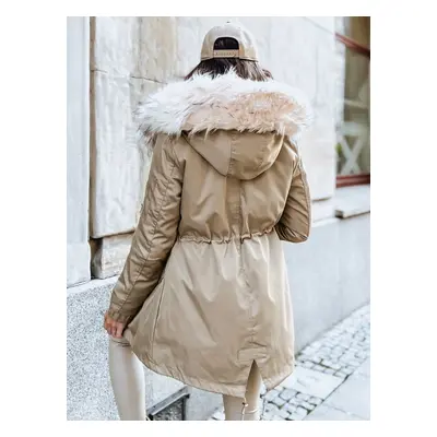 Women&#039;s winter parka GARNET beige Dstreet