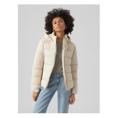 Women's cream quilted winter jacket VERO MODA Jessiemie - Women