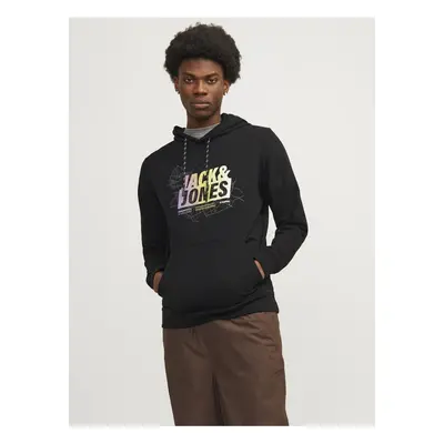 Men's Black Hoodie Jack & Jones Map - Men's