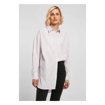 Women's oversized striped shirt white/lilac