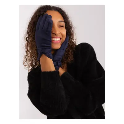 Navy blue elegant gloves with insulation