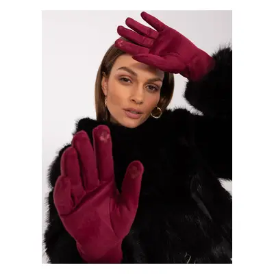 Burgundy, elegant women's gloves