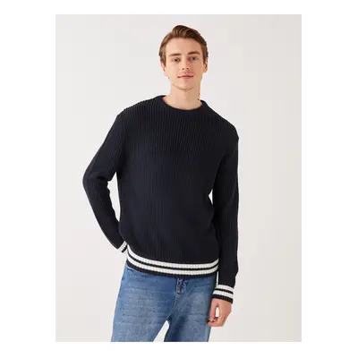 LC Waikiki Crew Neck Long Sleeve Striped Men's Knitwear Sweater