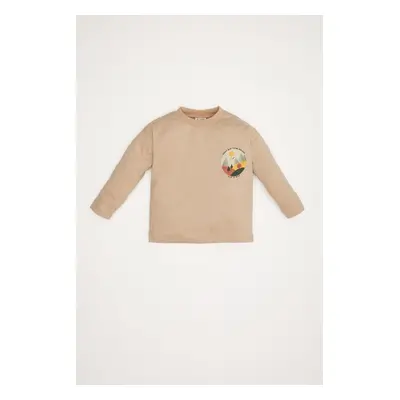 DEFACTO Baby Boy Crew Neck Nature Printed Long Sleeve T-Shirt