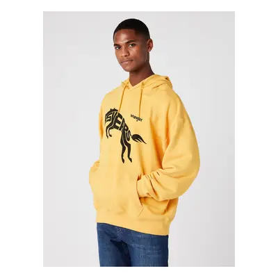 Yellow Unisex Patterned Wrangler Hoodie - Men