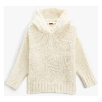 Koton Hooded Knitted Sweater Basic Soft Textured Long Sleeve