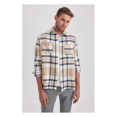 DEFACTO Relax Fit Checkered Long Sleeve Shirt