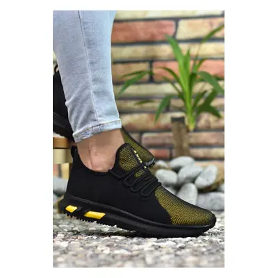 Riccon Black Yellow Men's Sneakers 0012MARCO