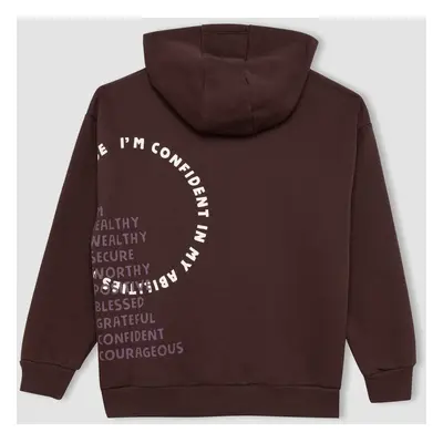 DEFACTO DFM - Boy Oversize Fit Hooded Printed Sweatshirt