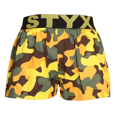 Children's boxer shorts Styx art sports rubber camouflage yellow