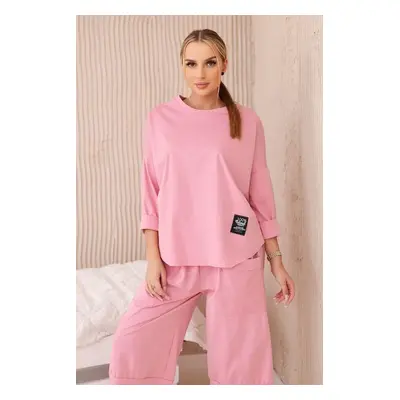 Women's set sweatshirt + pants Punto - dark powder pink