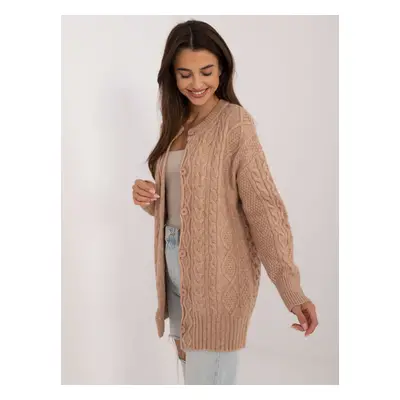 Brown cardigan with a round neckline