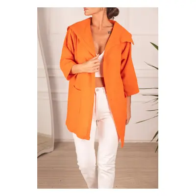 armonika Women's Orange Seasonal Jacket with Epaulette Sleeves