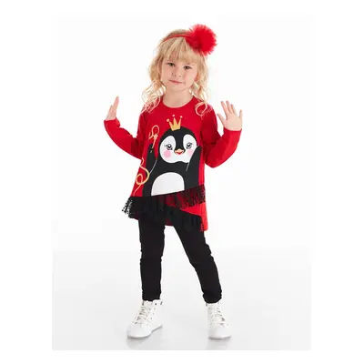 Denokids Penguin Lace Girl Tunic Leggings Set