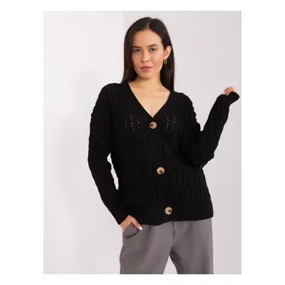 Black women's neckline cardigan