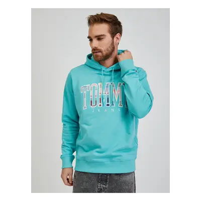 Turquoise Mens Hoodie Tommy Jeans - Men