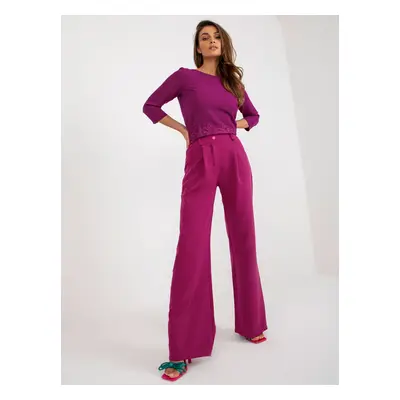 Fuchsia trousers with high waist