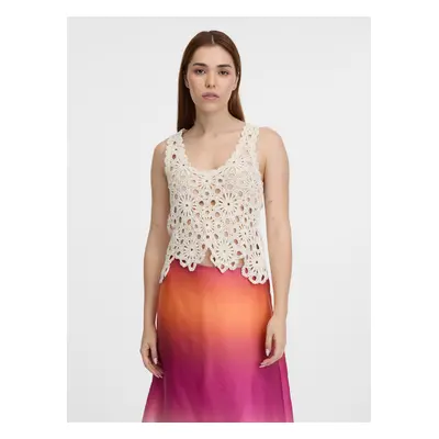 Orsay Cream women's crochet top - Women's