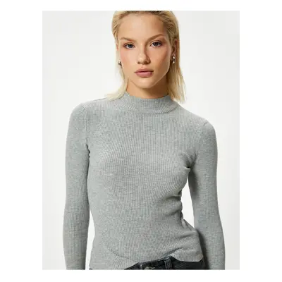 Koton High Collar Basic Knitwear Sweater Ribbed Long Sleeve