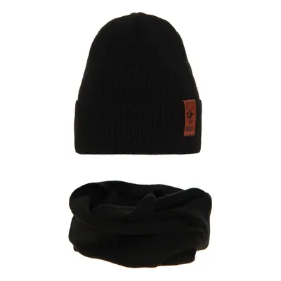 AGBO Girl's winter set: hat and tube scarf black Sana