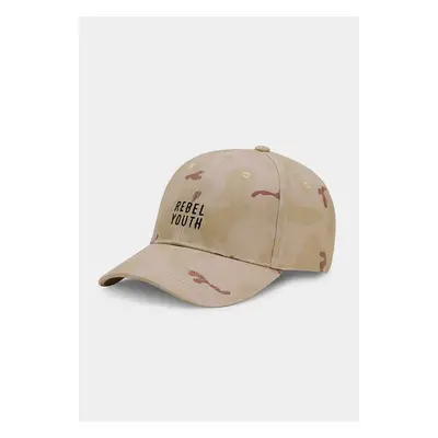 Rebel Youth Curved Cap beige camo