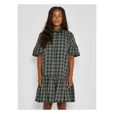 Khaki plaid shirt dress Noisy May Erik - Women