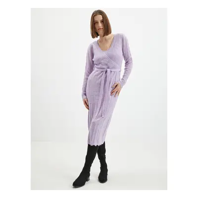 Orsay Light purple ladies sweater midi-dresses with wool - Ladies