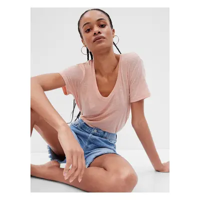 GAP Ľanové T-shirt with short sleeve - Women