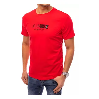 Red men's Dstreet T-shirt with print