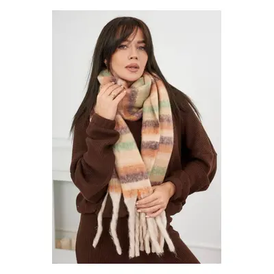 6071 Women's scarf beige + red