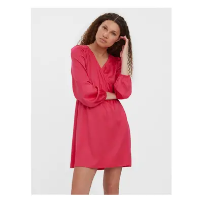 Dark pink short dress VERO MODA Kleo - Women