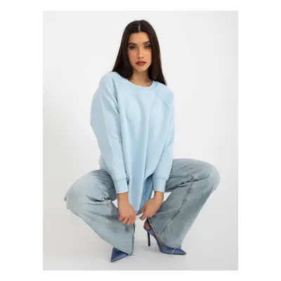 Light blue basic sweatshirt without hood