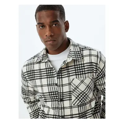 Koton Lumberjack Shirt Long Sleeve Pocket Detail Cotton Blend