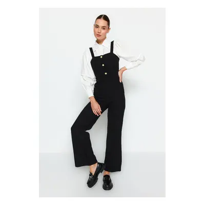 Trendyol Black Buttoned Strap Gilet Woven Jumpsuit