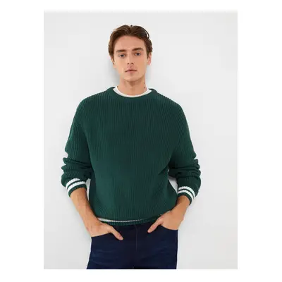 LC Waikiki Crew Neck Long Sleeve Striped Men's Knitwear Sweater