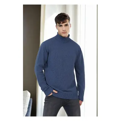 75046 Dewberry Turtleneck Mens Sweater-INDIGO