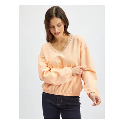 Orsay Apricot Womens Sweatshirt with Lace - Women