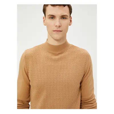 Koton Half Turtleneck Sweater Knitwear Textured Slim Fit Long Sleeve