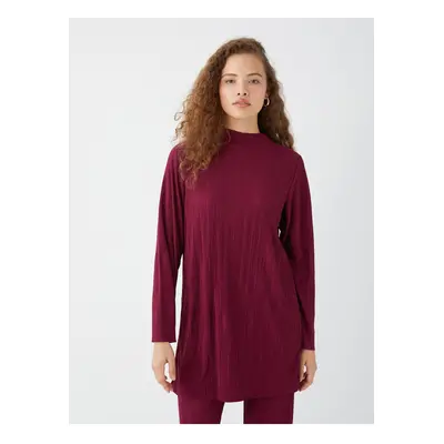 LC Waikiki High Collar Plain Long Sleeve Oversize Women's Tunic