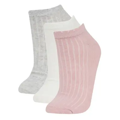 DEFACTO Women's 3-Pack Cotton Ankle Socks