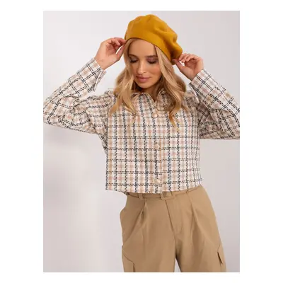 Mustard beret with cashmere