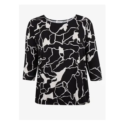 White-Black Ladies Patterned Blouse Fransa - Ladies