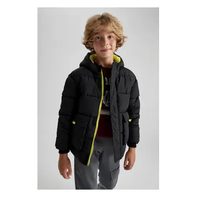 DEFACTO Boy's Water Repellent Hooded Puffer Jacket