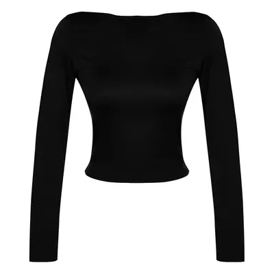 Trendyol Black Cut Out Detail Slim Flexible Knitted Blouse